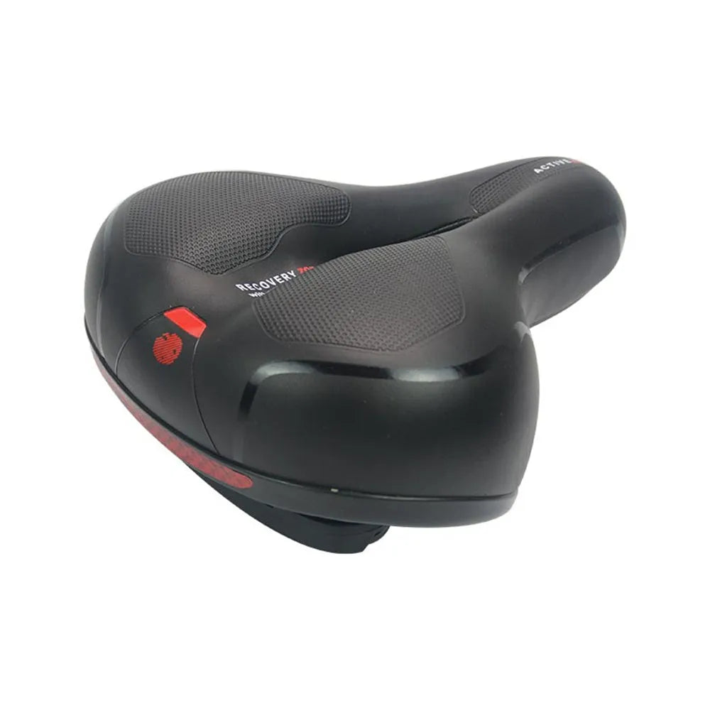 Bicycle saddle cushion with PU leather surface and included cycling tools including wrench and tire patches