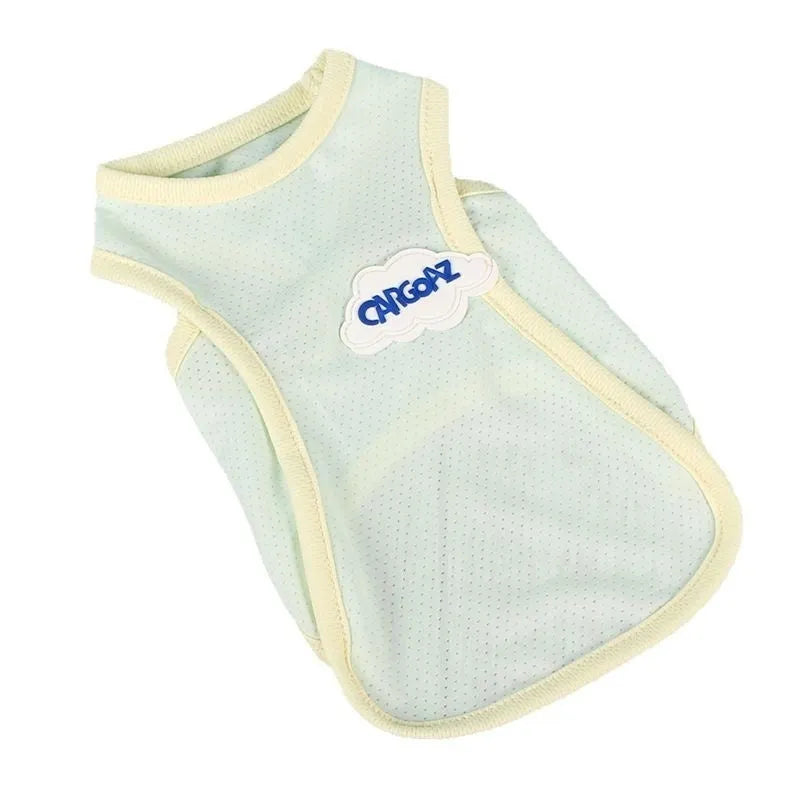 Cat wearing summer vest in sports style with anti-lint polyester construction