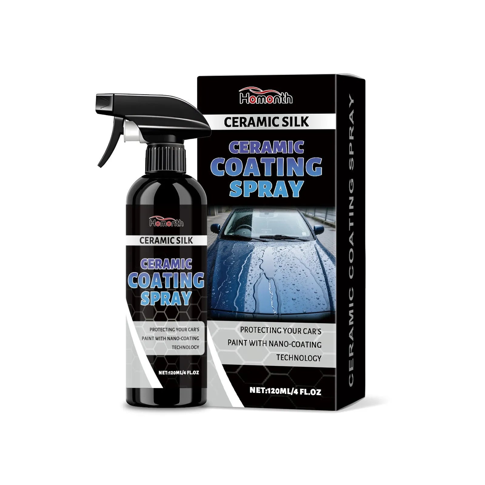 120ml ceramic coating spray bottle with anti-fading and gloss enhancement properties