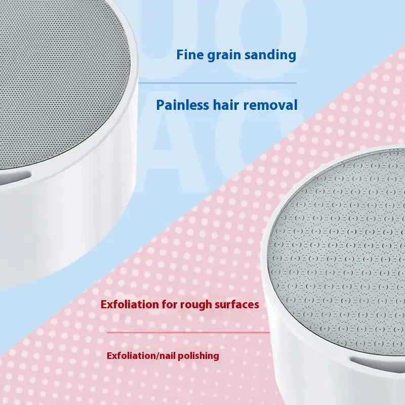 Nano glass epilator and foot grinder two-in-one personal hair removal device with plastic washable construction