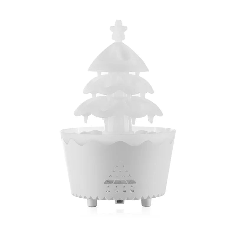 White column-shaped essential oil aroma diffuser with timer and mute operation, 15.2 x 15.2 x 24 cm