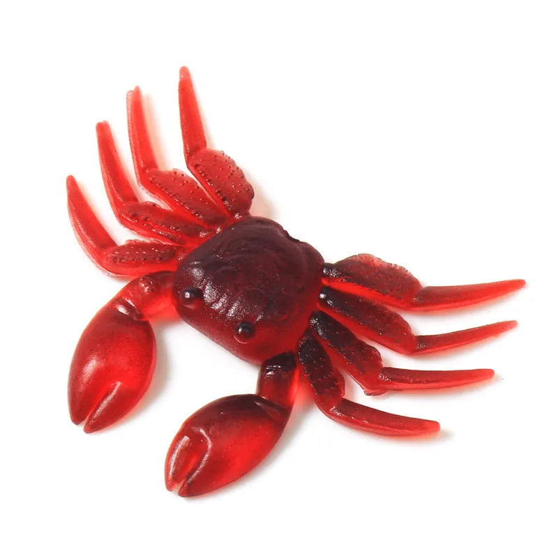 8cm PVC soft crab fishing lure in red and brown colour variations