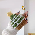 Green knitted Christmas tree flip-style headset case compatible with Apple AirPods models with hook