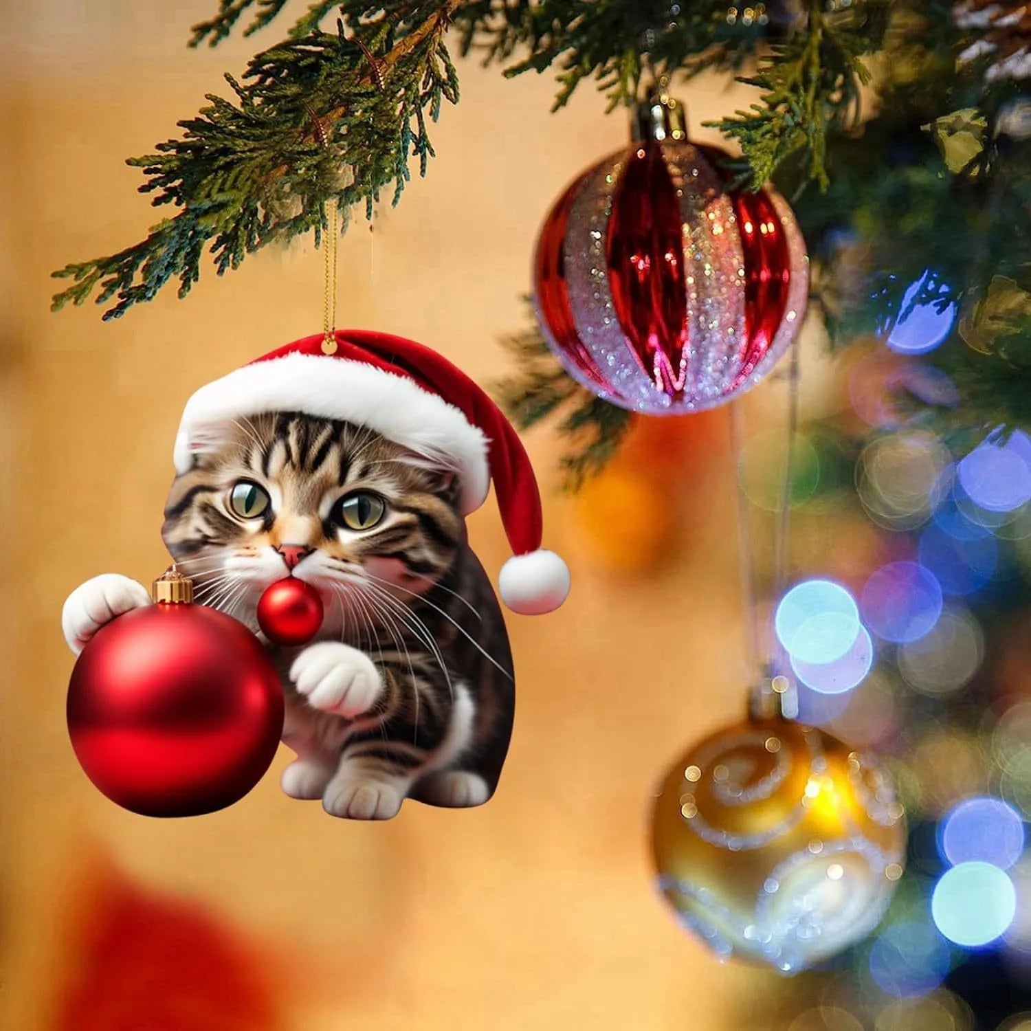 Acrylic cartoon cat car hanging ornament for interior decoration in multiple colour styles