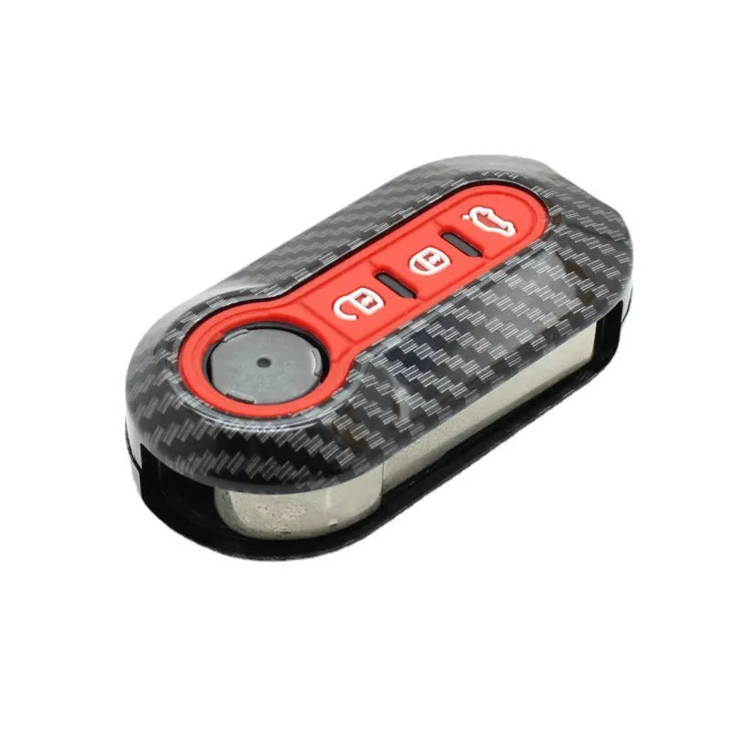Black ABS replacement key case shell for Fiat 500 Boyue Ottimo Viaggio car remote.