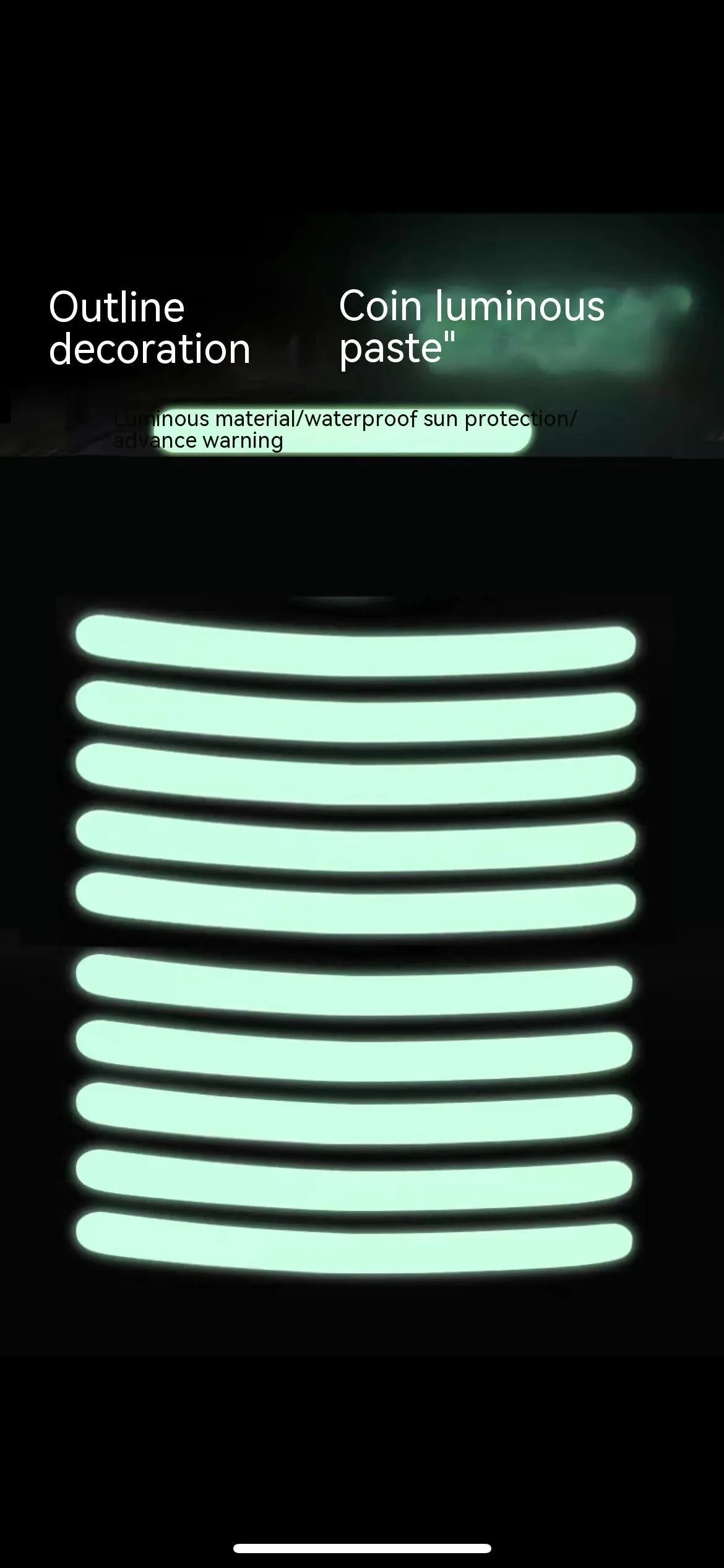 20-piece wheel hub reflective stickers in multiple colours including fluorescent, rainbow, and luminous options