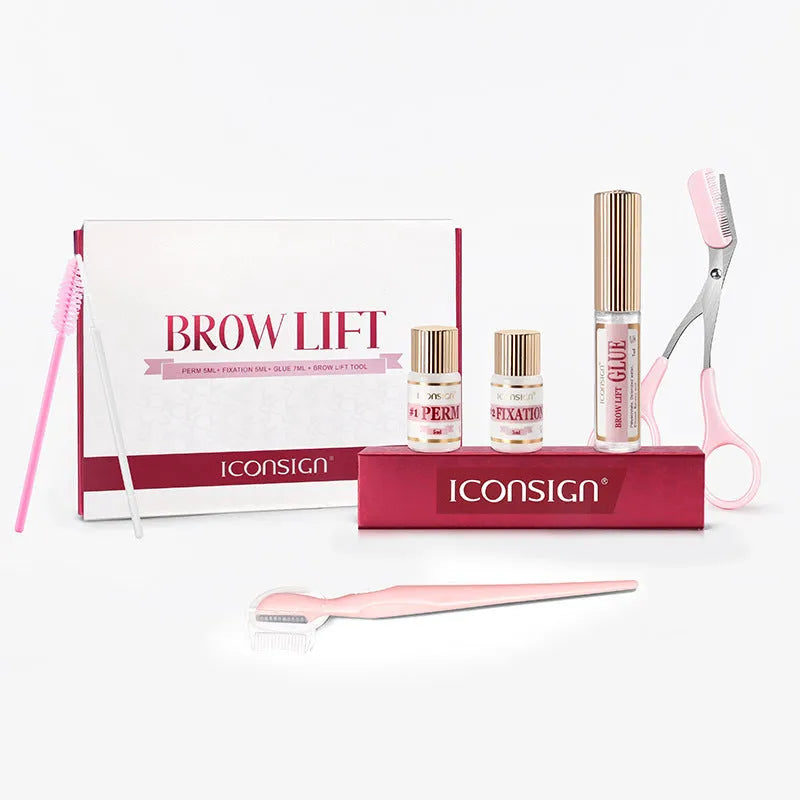 Pink eyebrow quick ironing style suit in an eyebrow perm set for scalding and keratosis