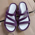 Women's solid-colour casual beach sandals with breathable PP upper on a neutral background