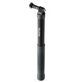 Extendable carbon fibre selfie stick collapsed to 32cm and extended to 120cm showing aluminium alloy shaft and silica gel handle for GoPro Insta360
