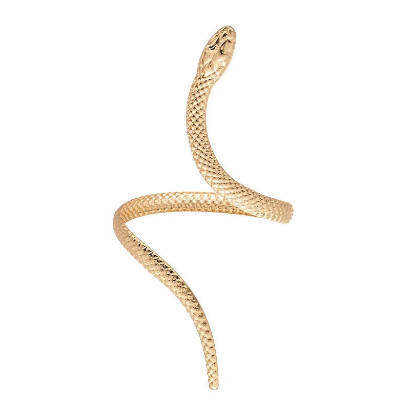 Twisted snake design ring and bracelet set in electroplated gold or silver metal