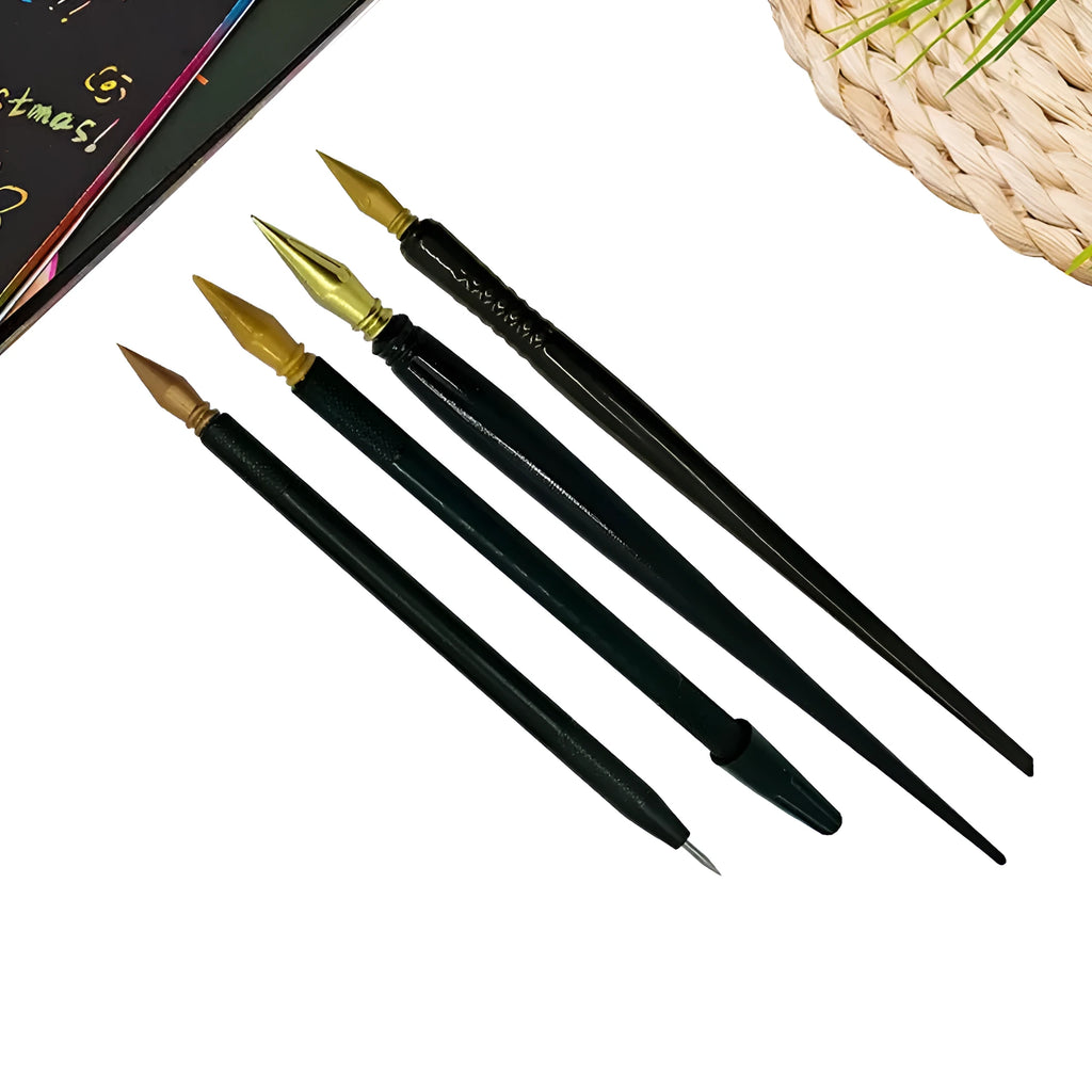 PS plastic scratch art pen for children's creative projects on black scratch paper