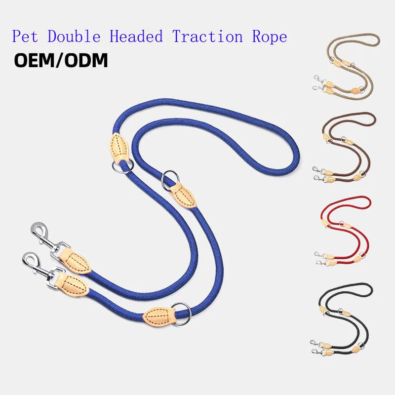 Blast race training dog leash with automatic tightening rope collar in multiple colours