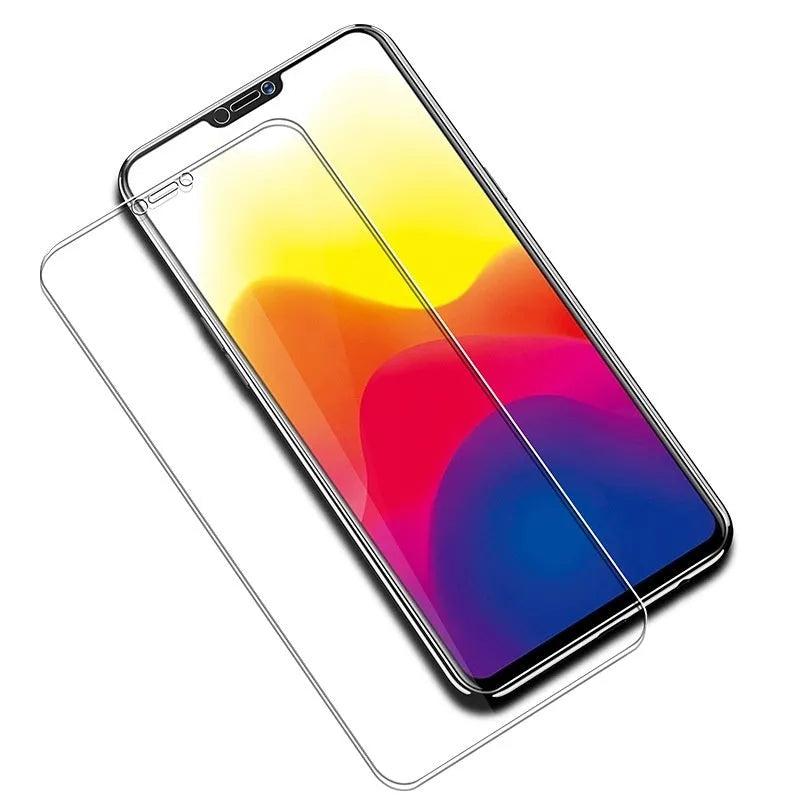 HD tempered glass screen protector for Samsung mobile phones showing full screen coverage