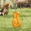 Orange and white portable pet water feeder with water bottle and food container compartments