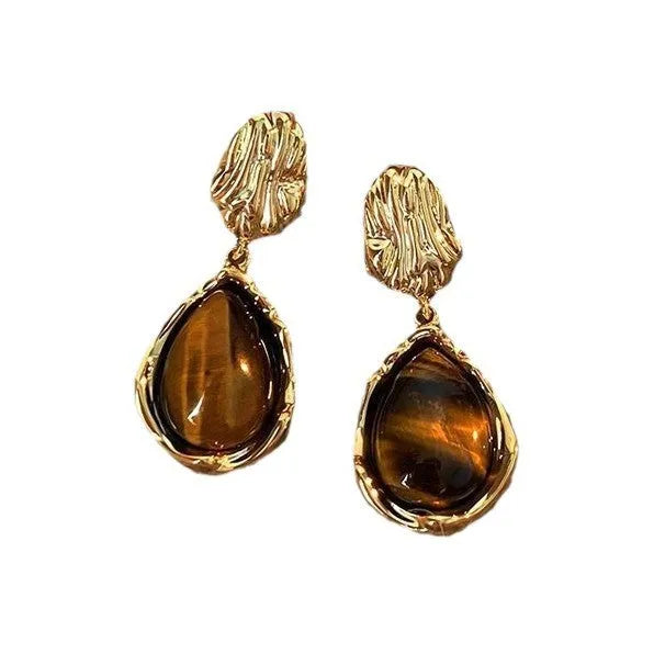 Handmade geometric alloy earrings set showing three styles with electroplating and tassel elements
