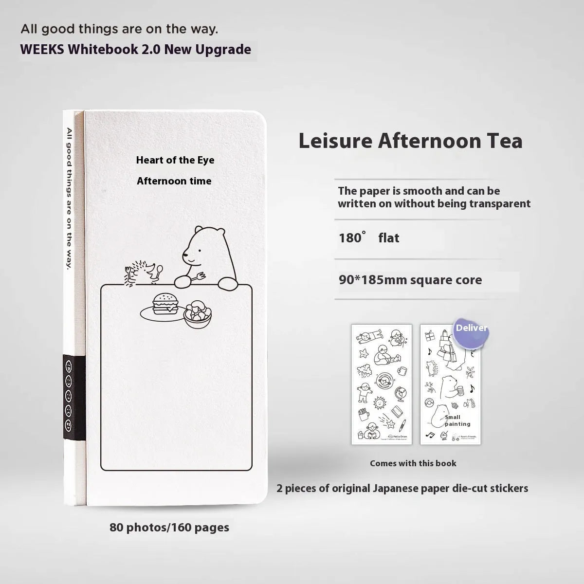 Small simple style plaid journal notebook with paper cover, includes stickers, for children.