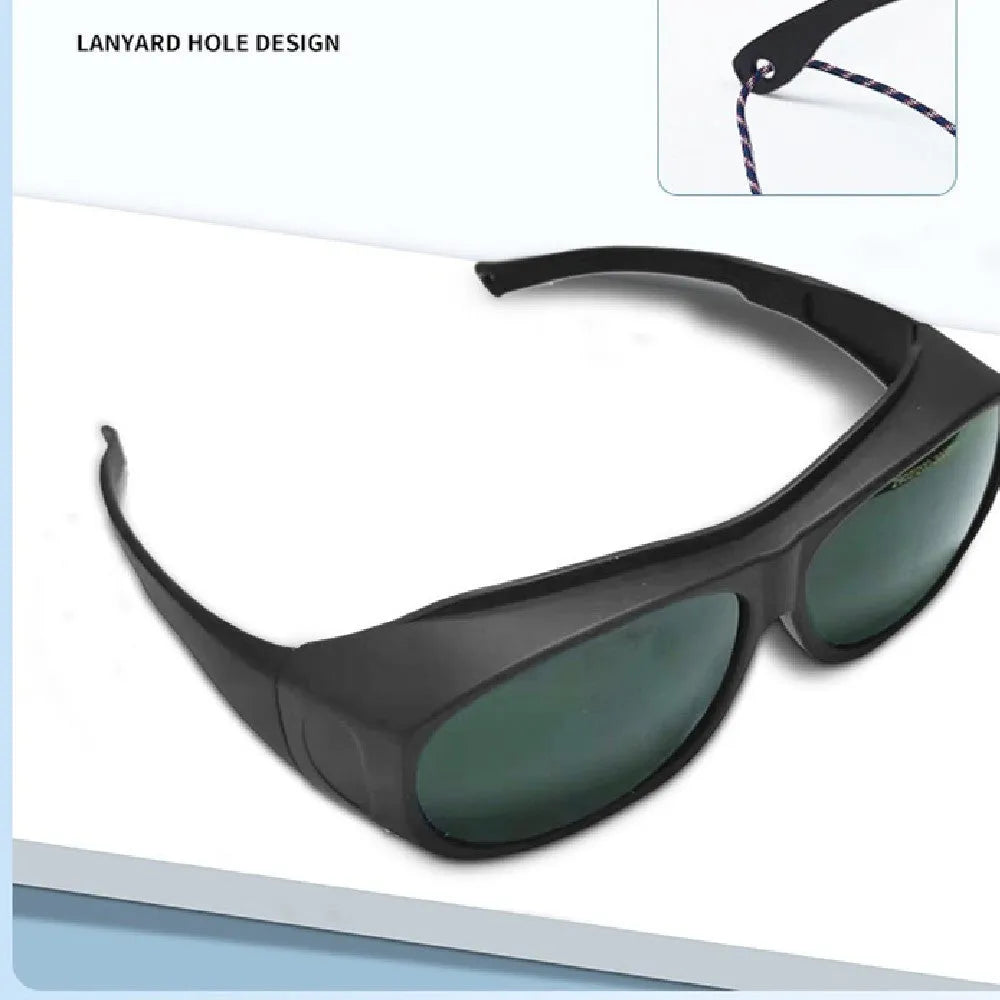 Photon skin rejuvenation and welding laser protection goggles with clear polycarbonate lenses.