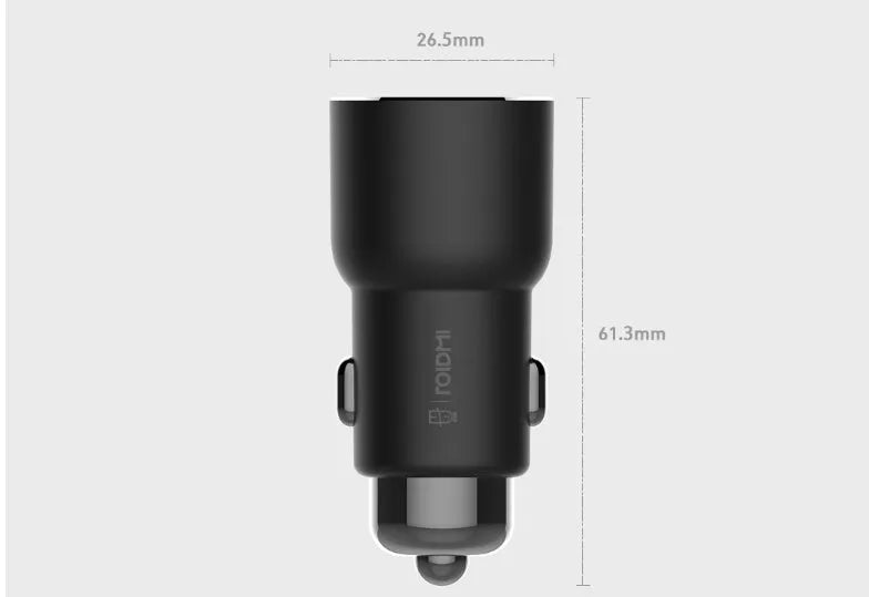 Black Ruimi 3S Music Bluetooth car charger with USB port for vehicle use