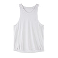 Men's black nylon sleeveless vest laid flat showing casual style and soft fabric.