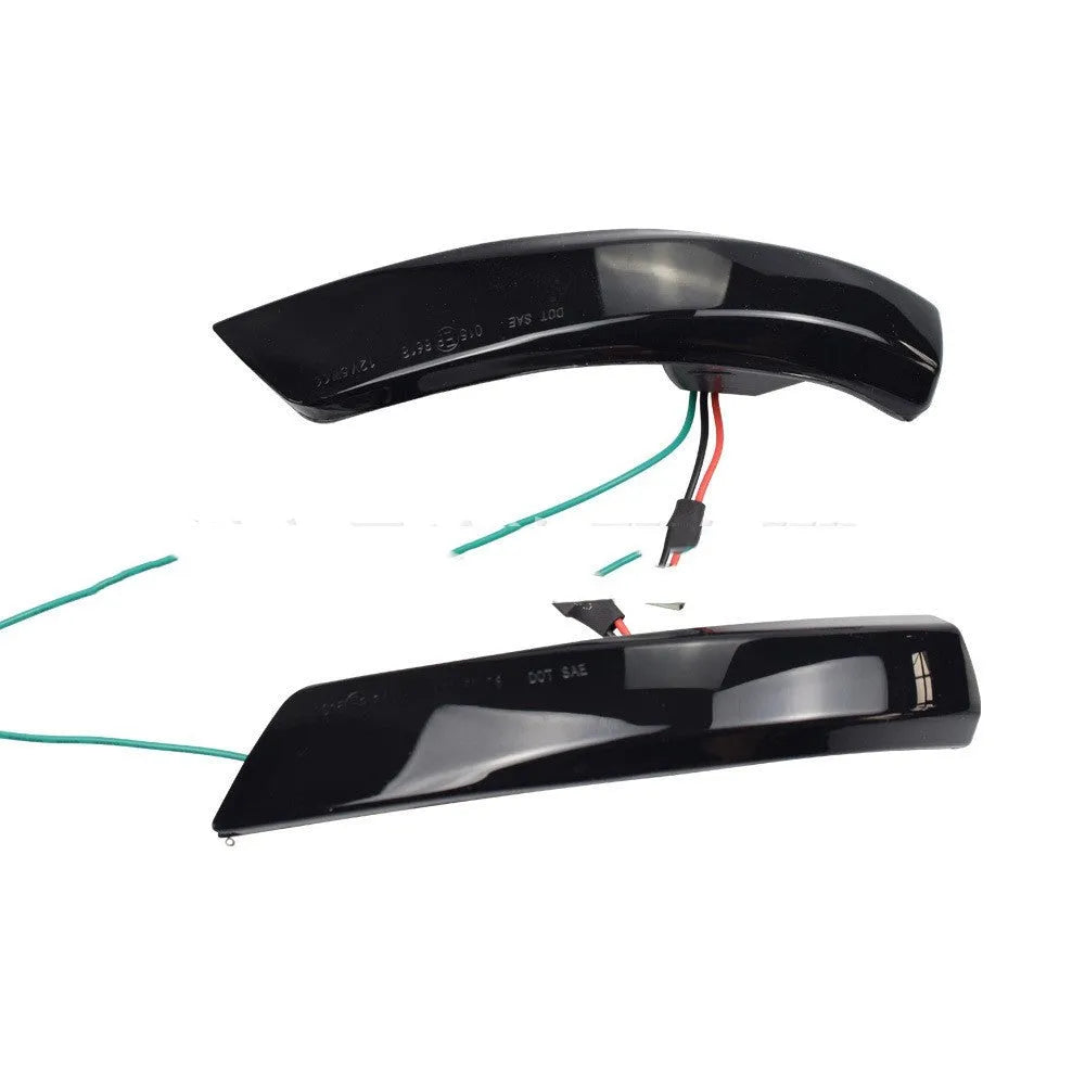 Ford Focus Mondeo rearview mirror LED waterfall light strip in yellow and blue two-tone option