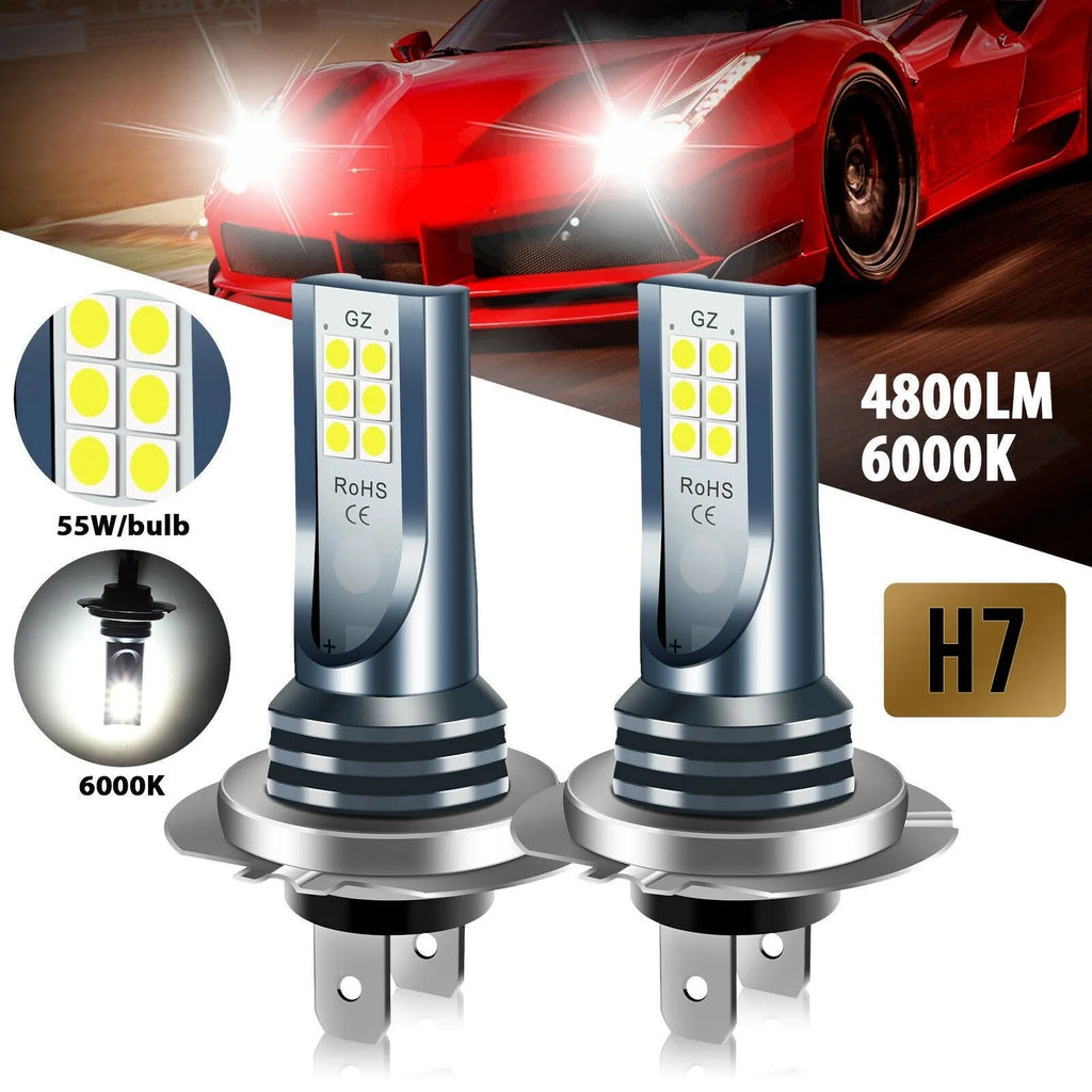 LED automotive fog light bulb with aviation aluminium housing and 12 SMD 3030 LEDs