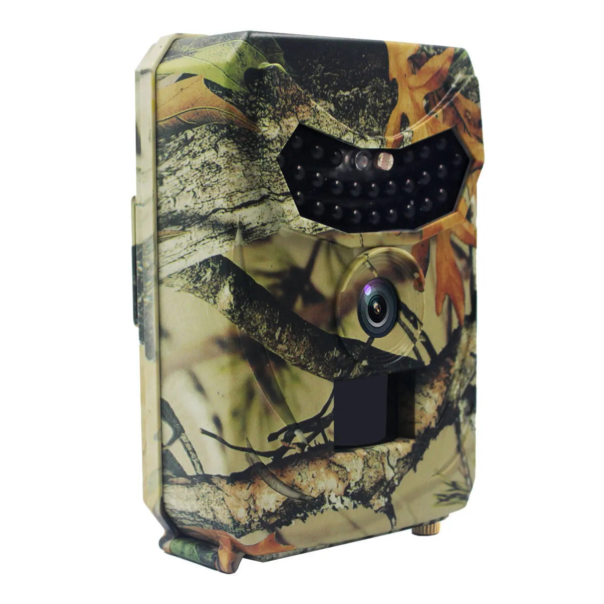 Yellow brown 16MP hunting game camera with infrared night vision for outdoor wildlife monitoring