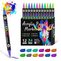 Set of double-headed acrylic marker pens with washable quick-drying ink in various colours
