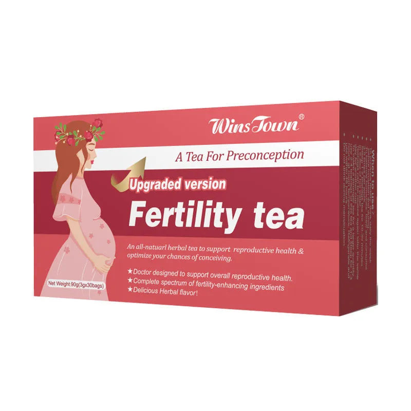 Box of fertility tea with 3x30 tea bags for reproductive health support