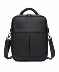 Black men's messenger shoulder bag made from Oxford fabric showing its size.