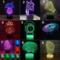 Colourful 3D LED desk lamp with remote control and touch operation for study rooms