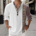 Thin striped Hawaiian long sleeve shirt in polyester fabric with cardigan styling