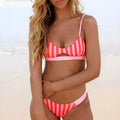 Women's black and white dot polyester bikini swimsuit for swimming