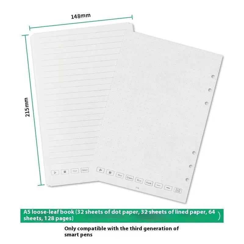 Loose spiral notebook core refill set with zodiac forest paper and writing implement refills