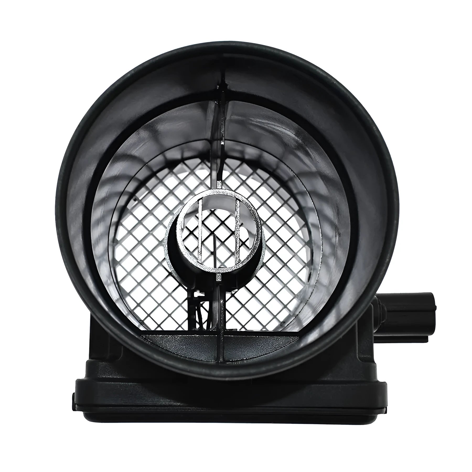 Black plastic air flow meter for automotive engine management with standard specifications
