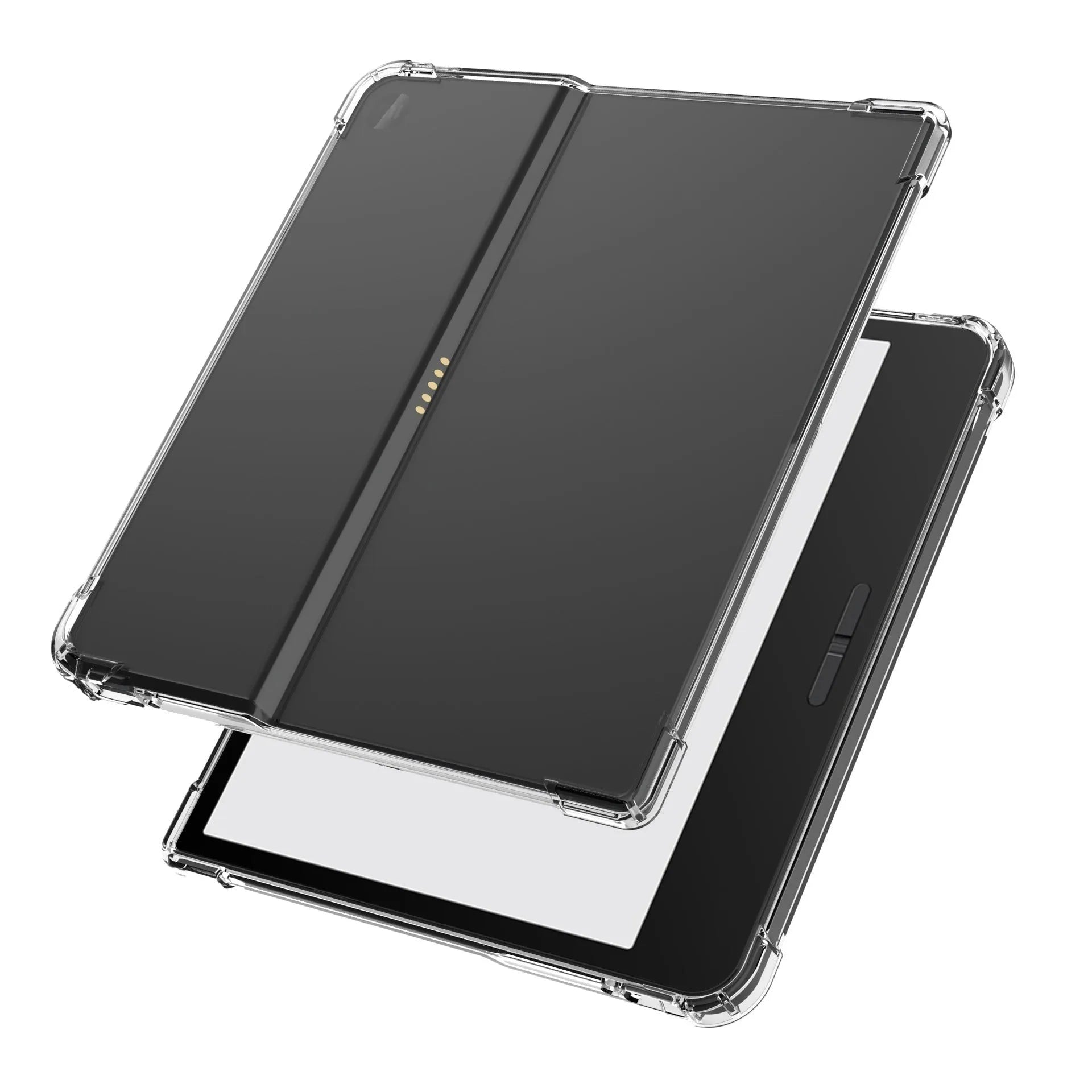 Transparent airbag protective case for 7-inch Xiaomi phone showing TPU construction and all-inclusive design