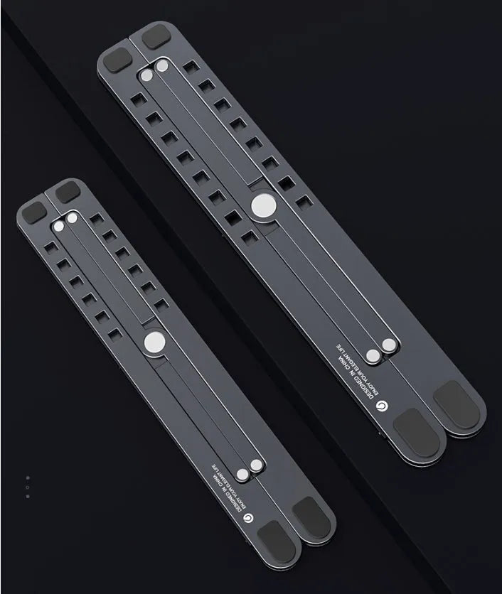 Aluminum portable laptop stand adjustable height for notebooks in silver colour