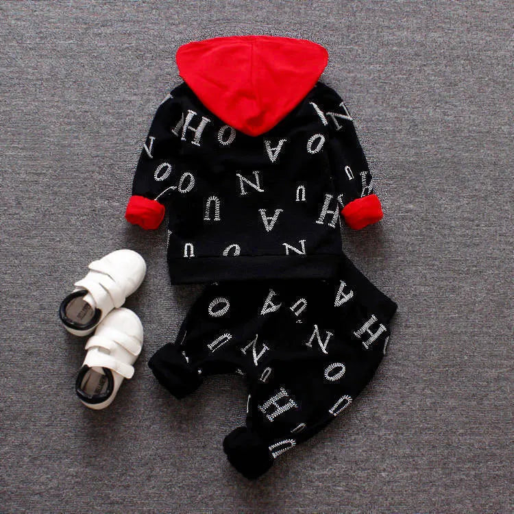 Children clothes set long sleeve top and trousers in red and white options sizes 80-110cm