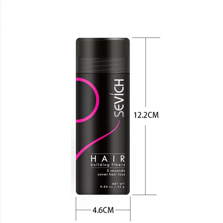Hair thickening powder in multiple colour options with 12g and 25g sizes for thinning hair volume