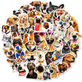 Pack of 100 realistic dog facial expression sticker sheets in Nordic style