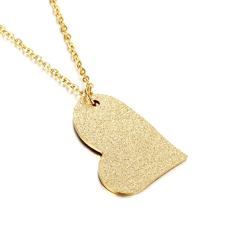 Geometric heart-shaped titanium steel necklace pendant in colour KN25736-Z.