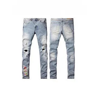 Men's black slim fit skinny jeans with straight leg design and button fly closure