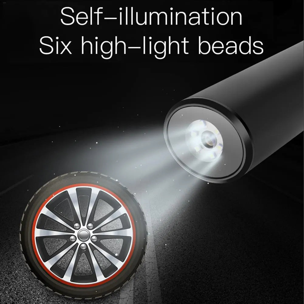 Portable electric tyre inflator with LCD pressure gauge and LED flashlight, 2000mAh battery, 150 PSI maximum pressure