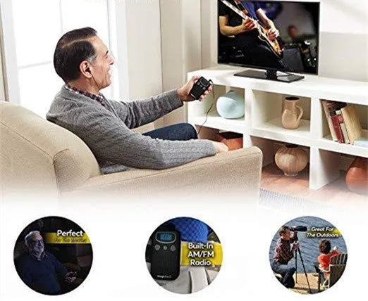 Handheld digital display hearing aid booster in brilliant colour with personal voice enhancement.