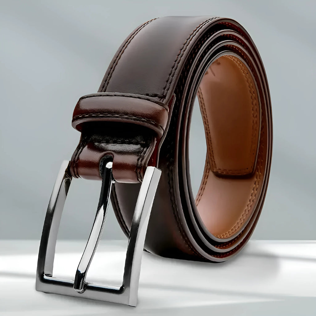 Men's genuine leather casual belt with alloy buckle in wild 95 pattern