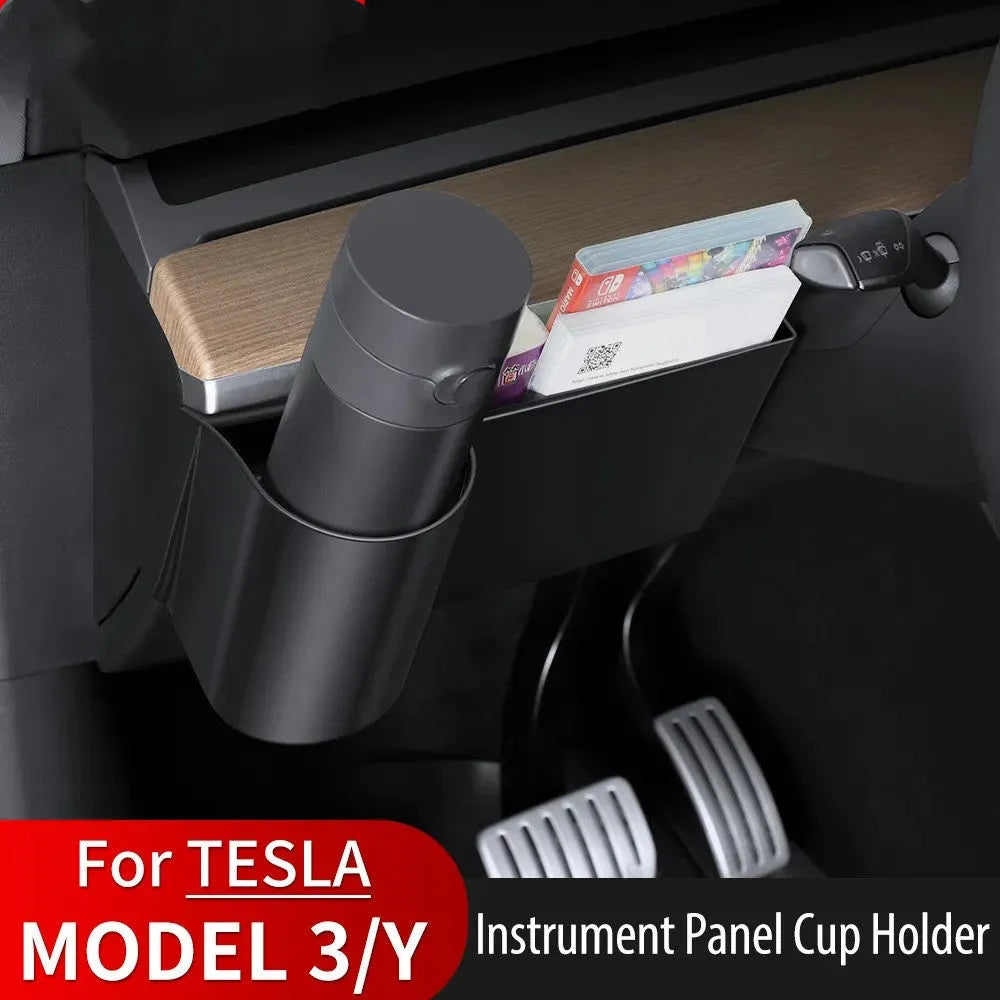 Dashboard water cup holder for Tesla Model 3 and Model Y left-hand drive vehicles