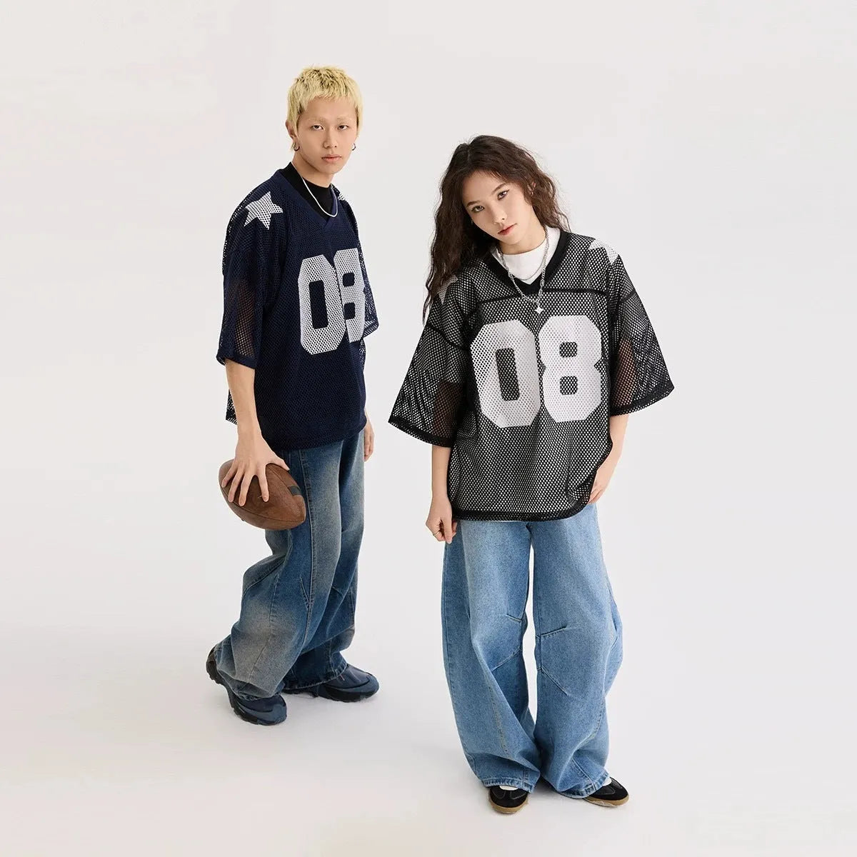 Black half sleeve casual shirt with white letter print, loose fit pullover style