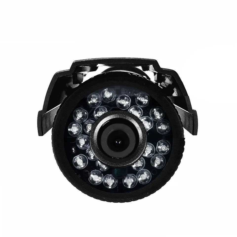 Black AHD HD waterproof security camera with infrared night vision and fixed lens for outdoor surveillance