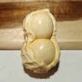 Natural bamboo carving peanut ornament with Good Things May Happen inscription