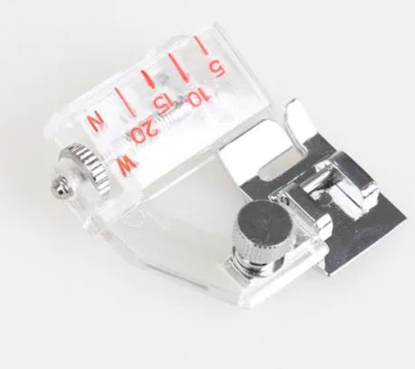 CIASSTHREE adjustable snap-on bias binder presser foot for sewing machines.