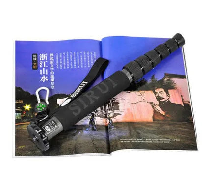 Black carbon fibre telescopic camera monopod for SLR photography